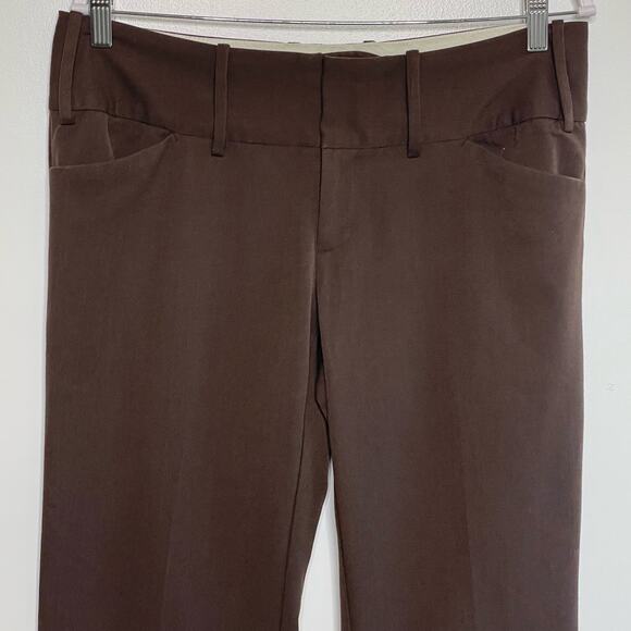 Maurices Wide Leg Dress Pants Trouser Mid Rise Flat Front Pockets Brown 9 / 10 - Picture 3 of 11